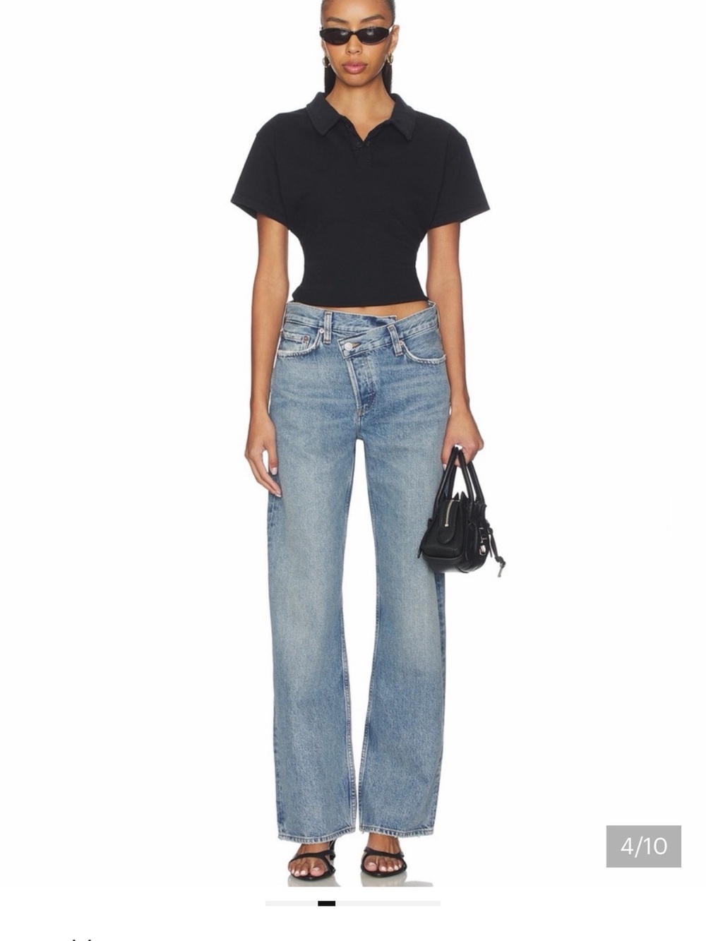 Agolde Light Blue criss cross straight leg High-Rise Jeans